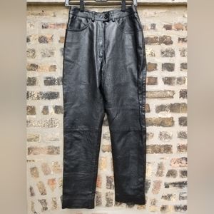 Harve Bernard Black Genuine Leather Pants Size 9
